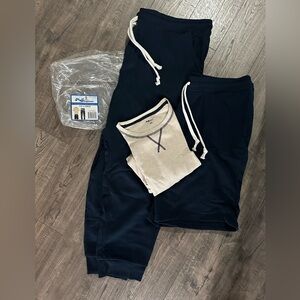 MyPillow Sleepwear - 3 piece pj set - XXL - navy & off white